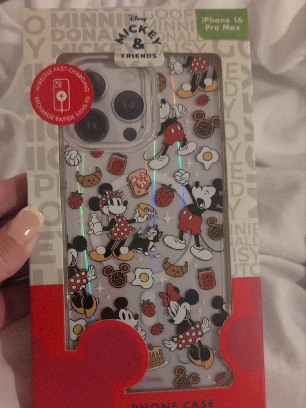 Disney Minnie & Mickey Clear Phone Case with Red, Black, Yellow Accents